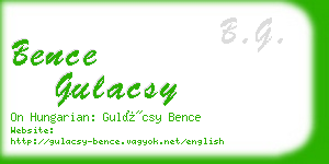 bence gulacsy business card